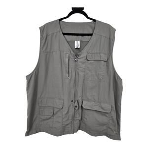 Magellans Nylon Fishing Vest Mens XL Gray Outdoor Gear Utility Hiking Pockets‎
